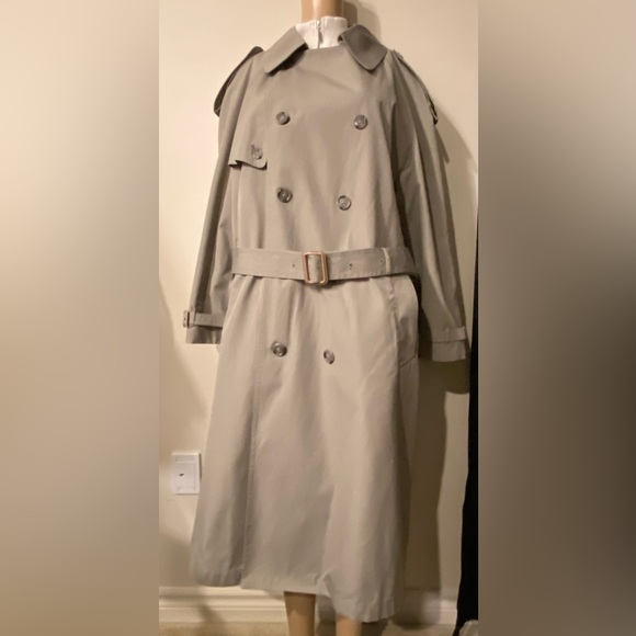 1980's LONDON FOG detach wool liner trench coat. Sage Grey. P2P-24" - Picture 4 of 16